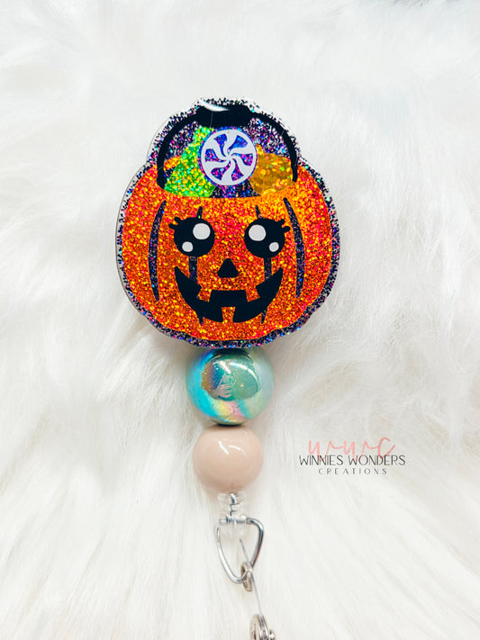 Halloween Candy Bucket Badge Reel