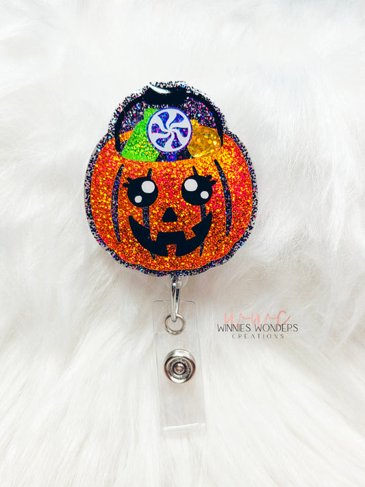 Halloween Candy Bucket Badge Reel