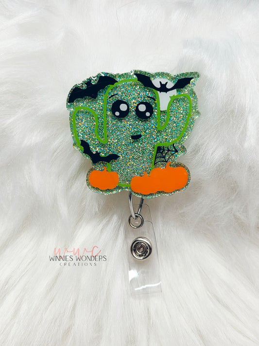 Halloween Cactus Badge Reel