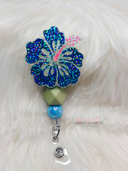 Hibiscus Flower Badge Reel