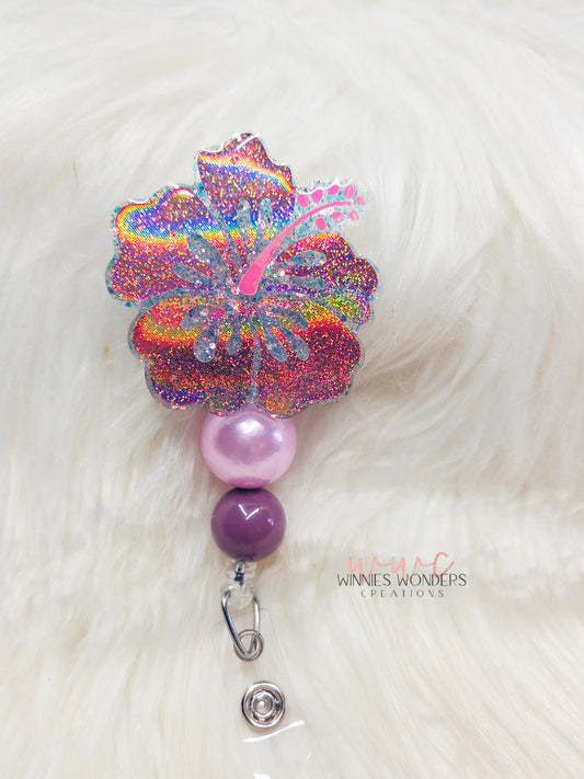Hibiscus Flower Badge Reel