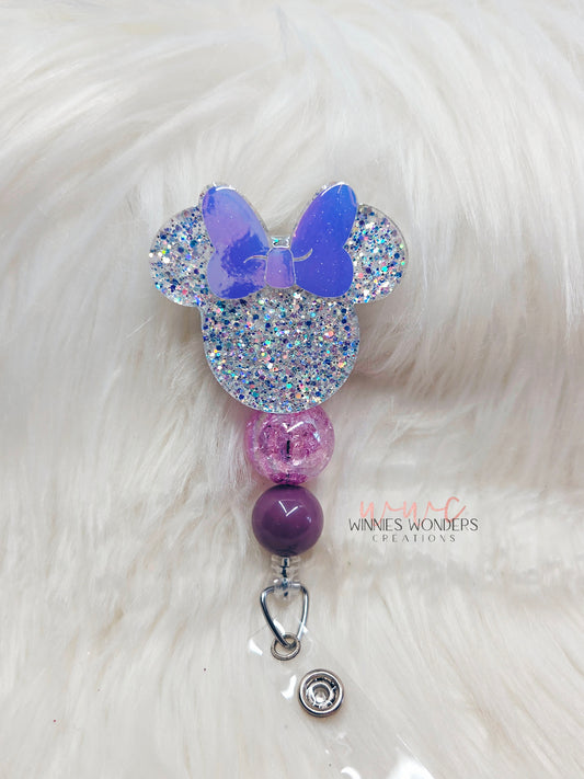 Mouse Ears w/ Bow Badge Reel
