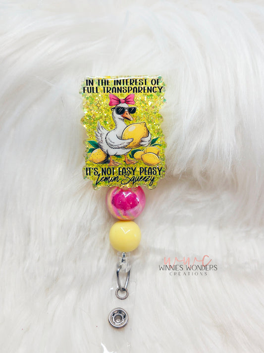 Full Transparency Easy Peasy Badge Reel