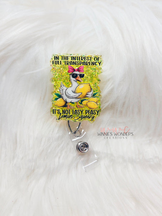 Full Transparency Easy Peasy Badge Reel