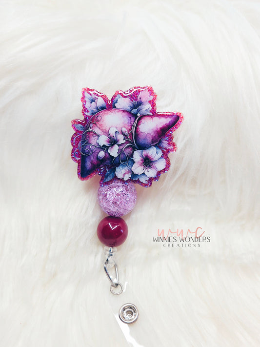 Floral Liver Badge Reel