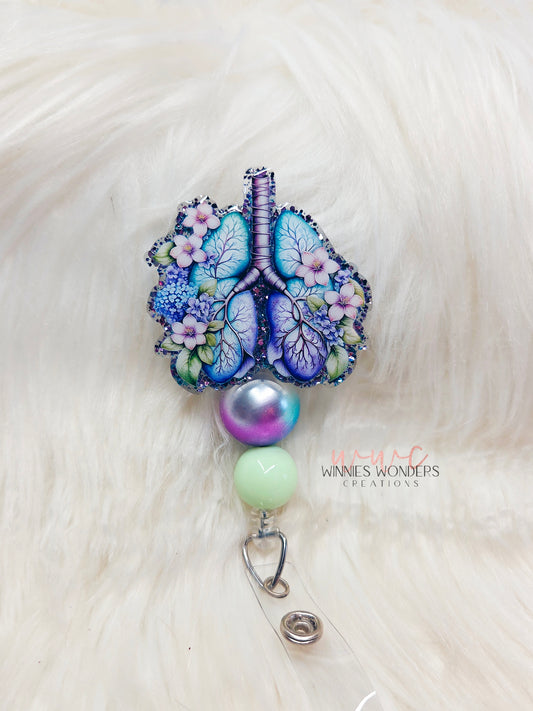 Floral Lungs Badge Reel