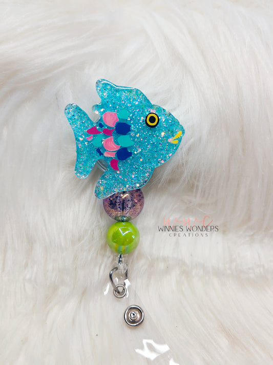 Rainbow Fish Badge Reel