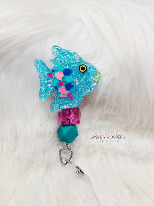 Rainbow Fish Badge Reel
