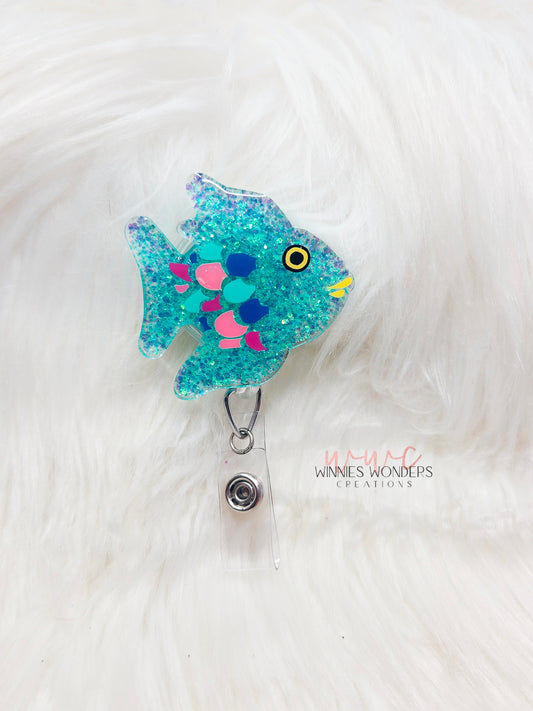 Rainbow Fish Badge Reel