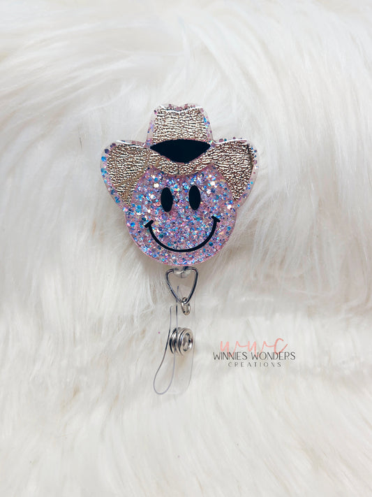 Cowboy Smiley Badge Reel