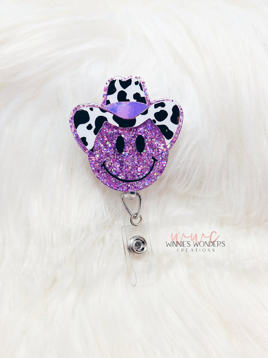Cowboy Smiley Badge Reel