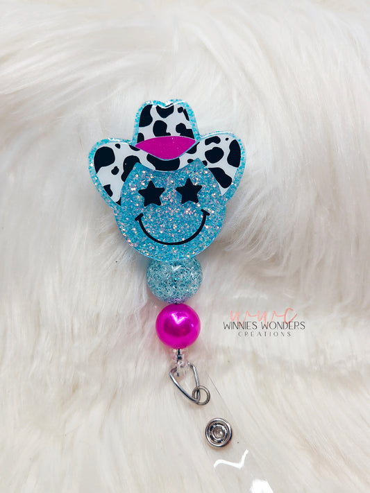 Cowboy Smiley Badge Reel