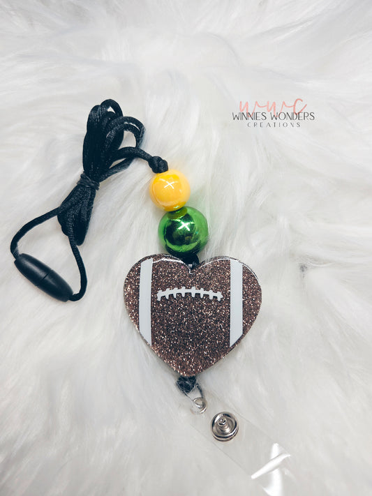 Football Heart Lanyard