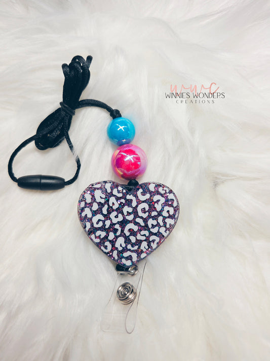 Leopard Heart Lanyard