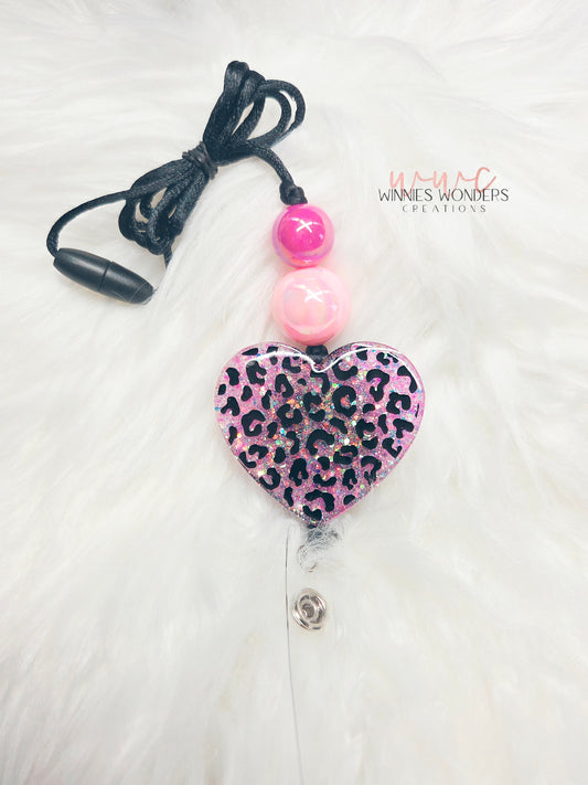 Leopard Heart Lanyard