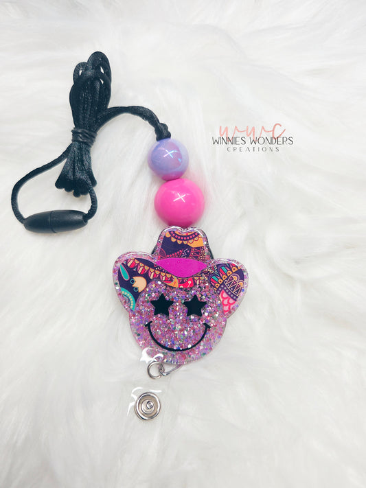 Cowboy Smiley Lanyard