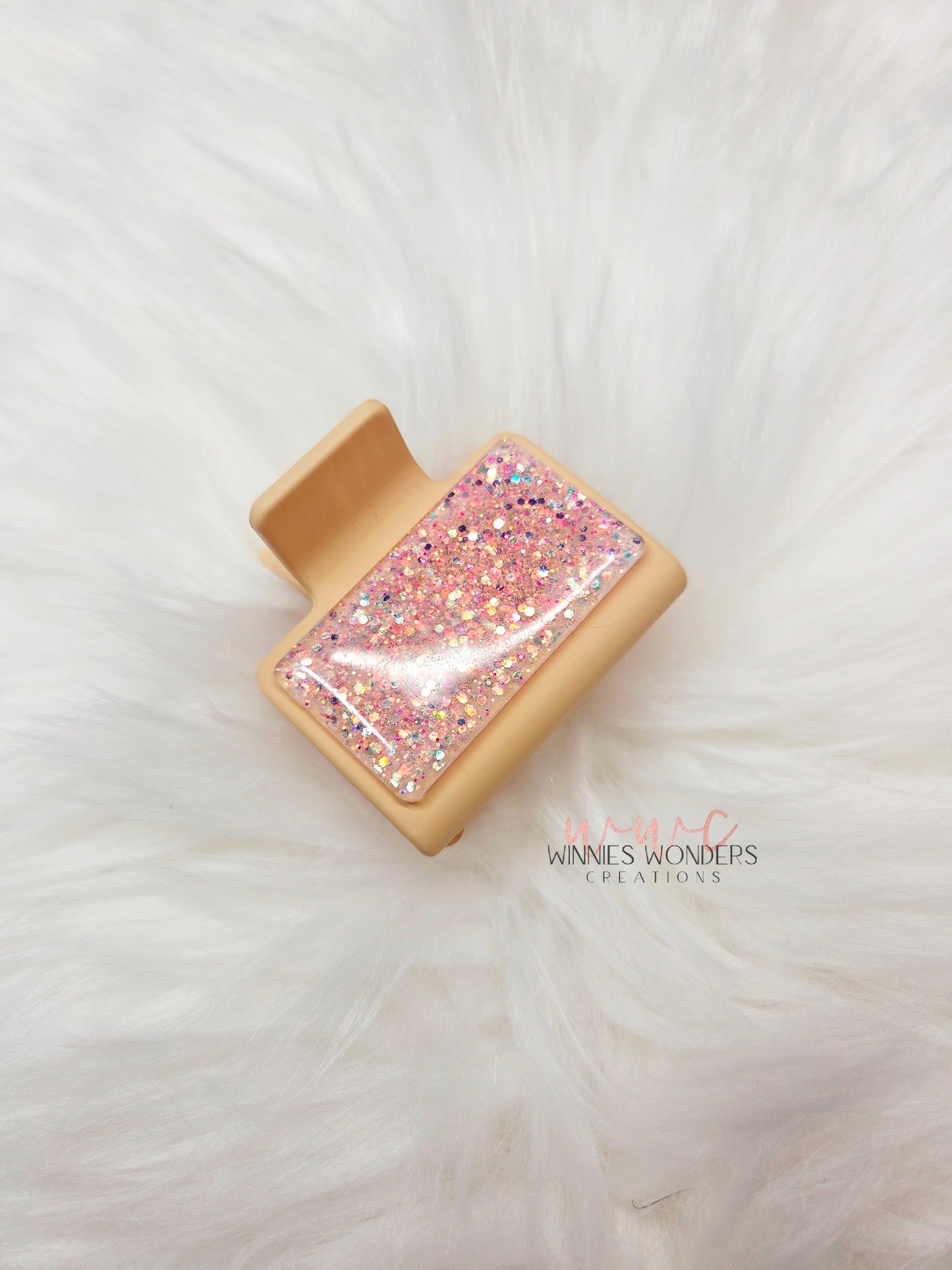Vanilla Glitter Small Hair Clip