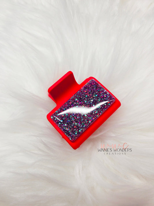 Red Glitter Small Hair Clip