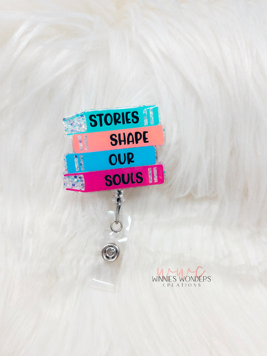 Stacked Books-Stories shape our Souls Badge Reel