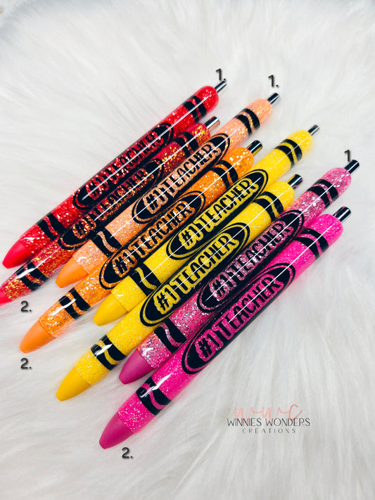 #1 Teacher Crayon Pen