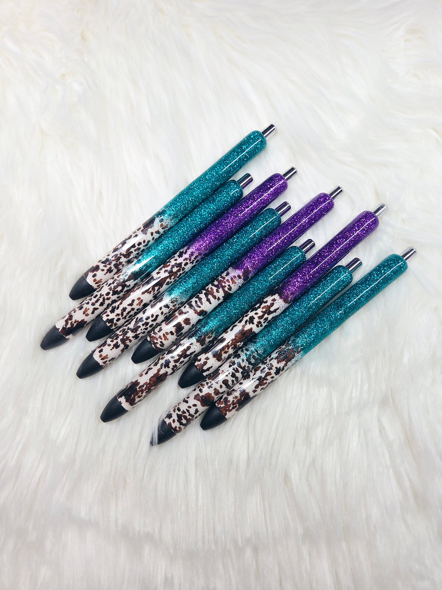 Cow Print Glitter Melt Pens