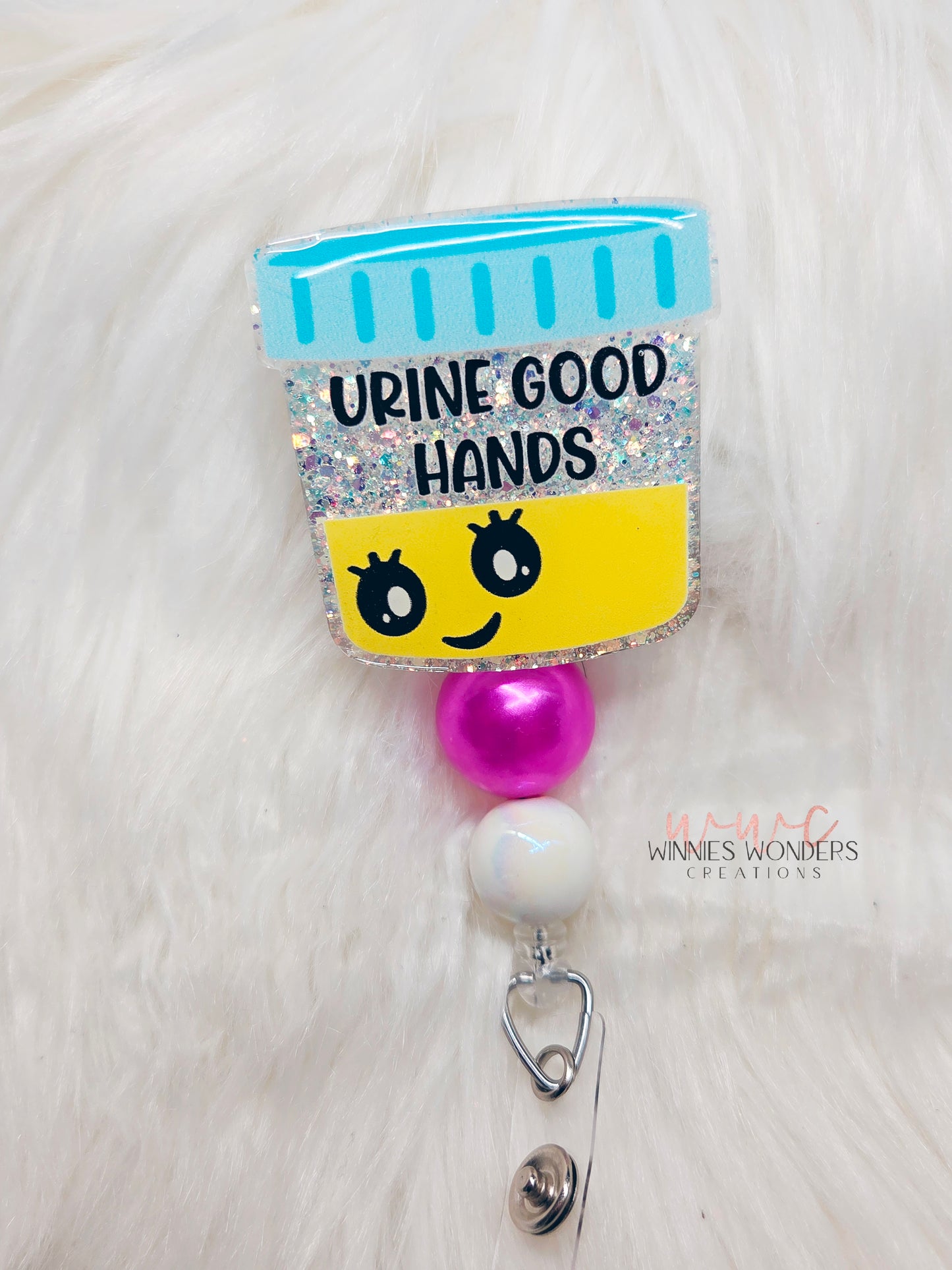 Urine Good Hands Badge Reel