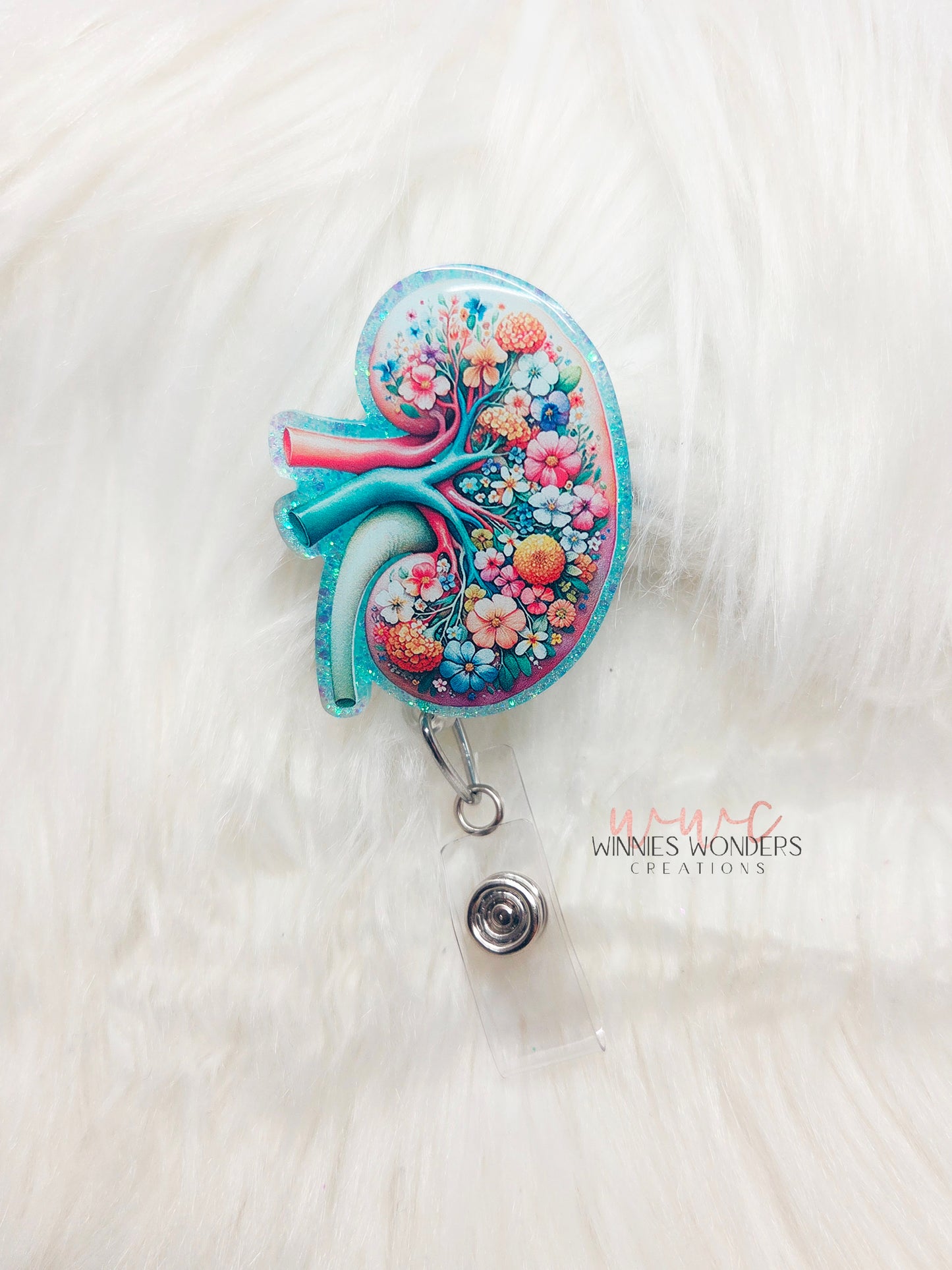 Floral Kidney Badge Reel