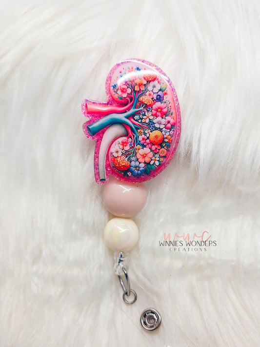Floral Kidney Badge Reel