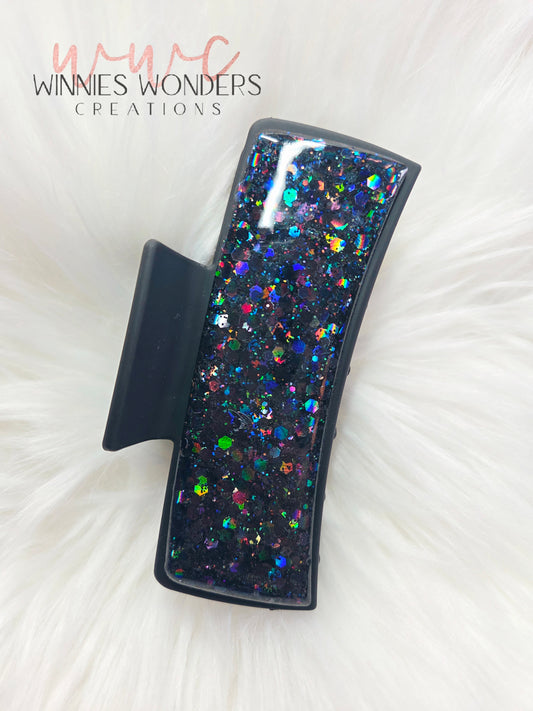 Black Glitter Hair Clip