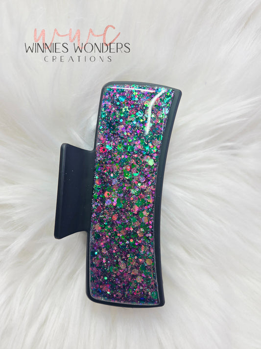 Black Glitter Hair Clip