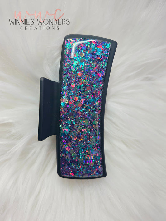 Black Glitter Hair Clip