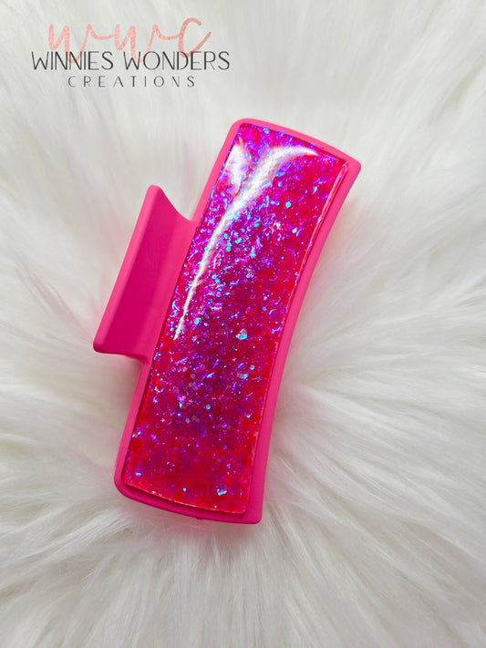 Pink Glitter Hair Clip