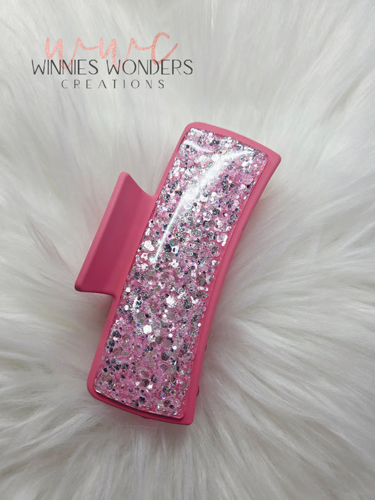 Pink Glitter Hair Clip