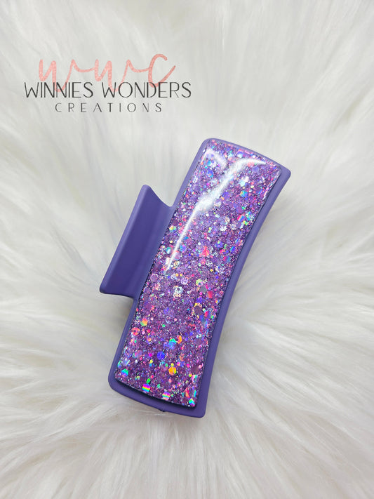Purple Glitter Hair Clip