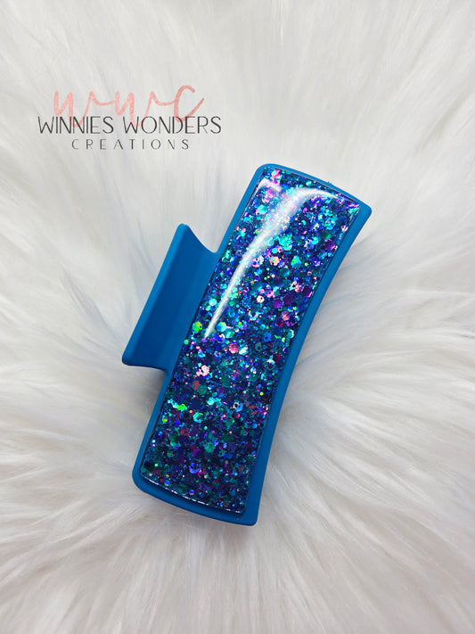 Blue Glitter Hair Clip
