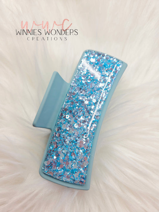 Blue Glitter Hair Clip