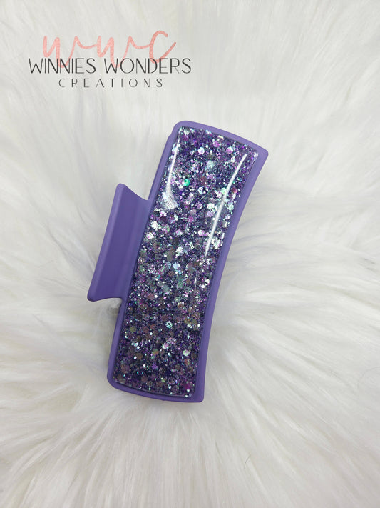 Purple Glitter Hair Clip