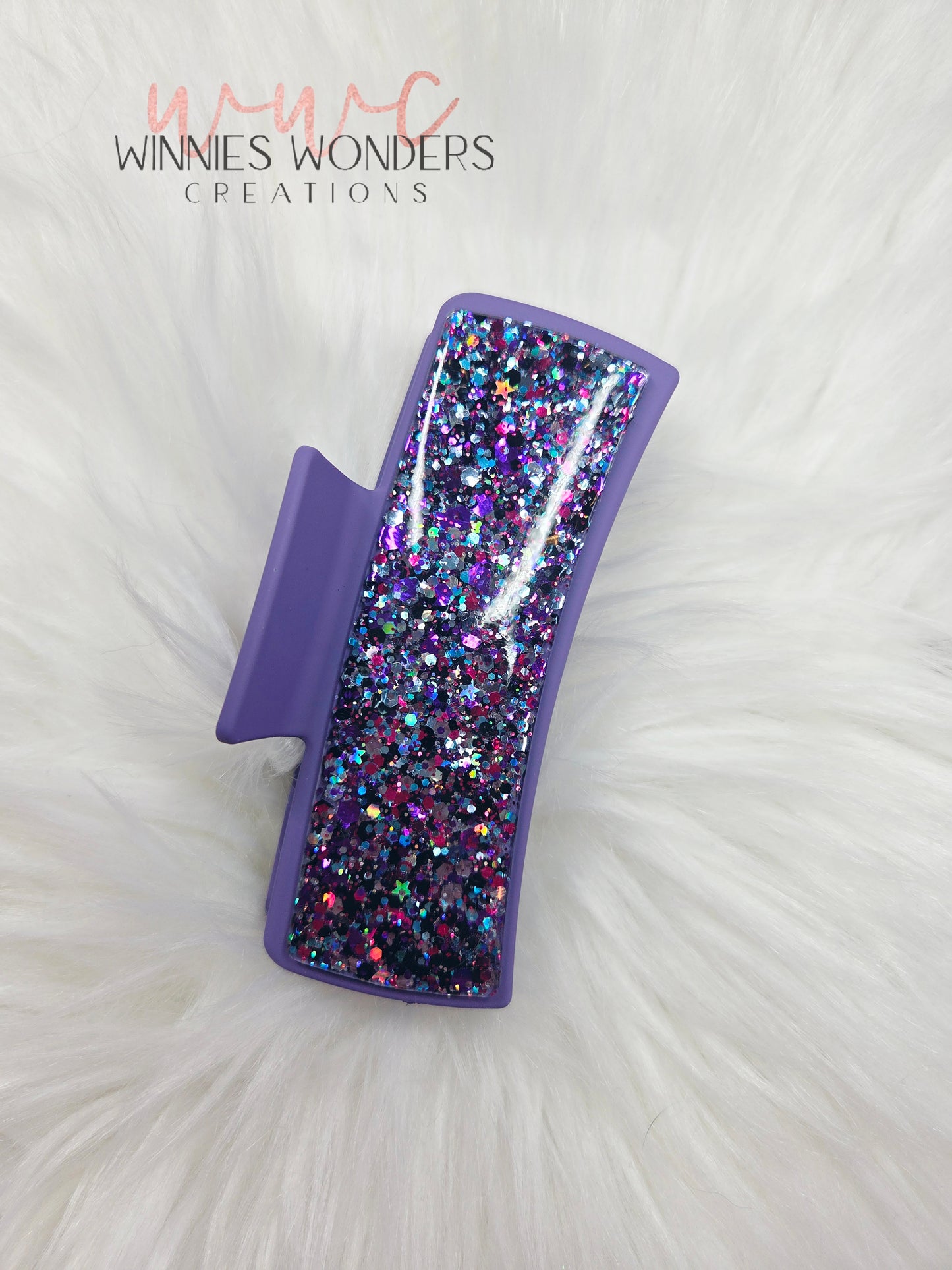 Purple Glitter Hair Clip