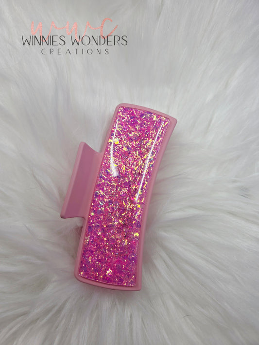 Pink Glitter Hair Clip