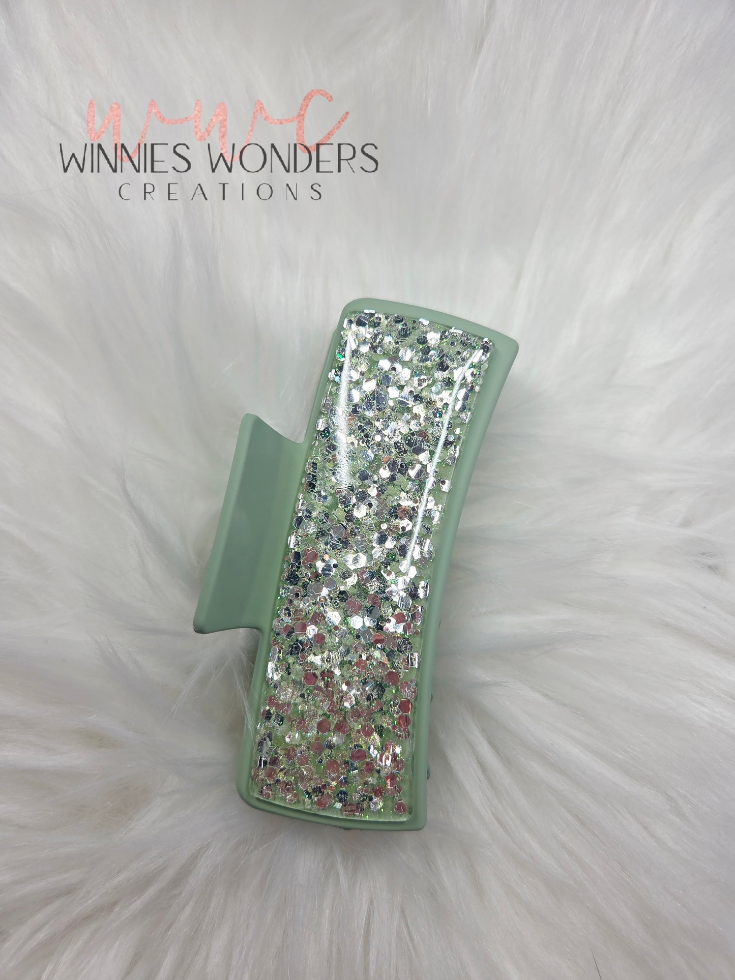 Green Glitter Hair Clip