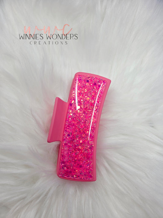 Pink Glitter Hair Clip