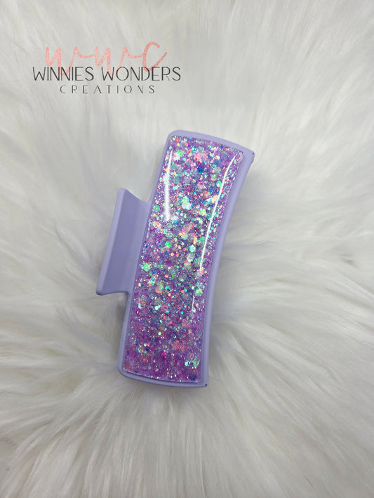 Purple Glitter Hair Clip