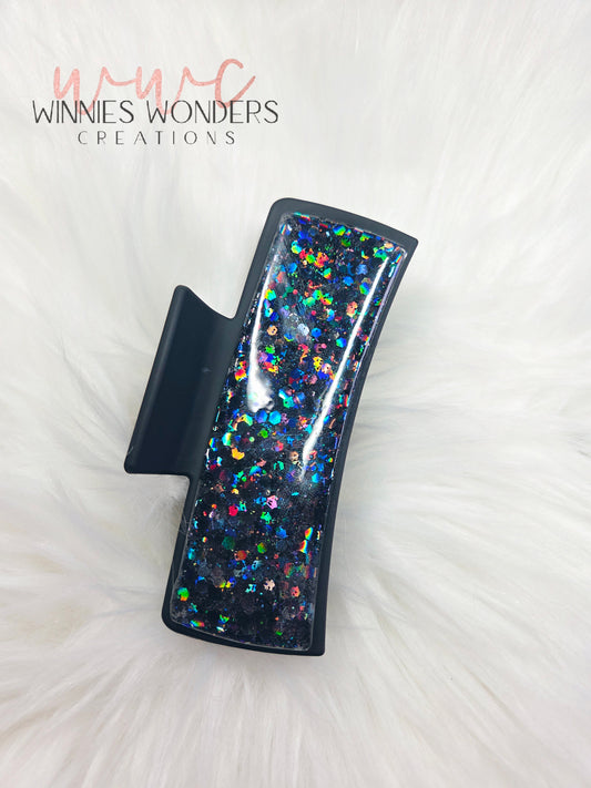 Black Glitter Hair Clip