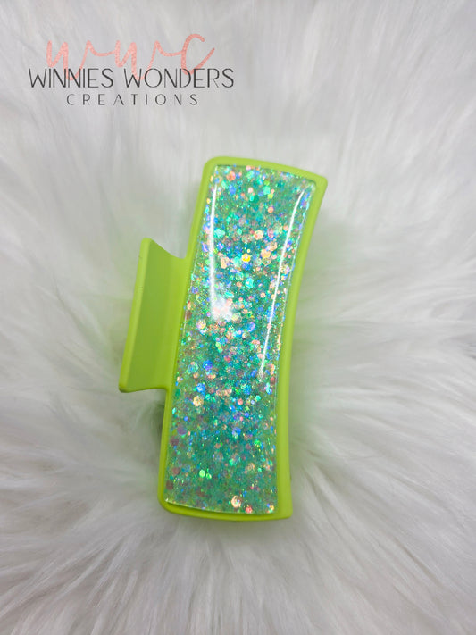 Green Glitter Hair Clip
