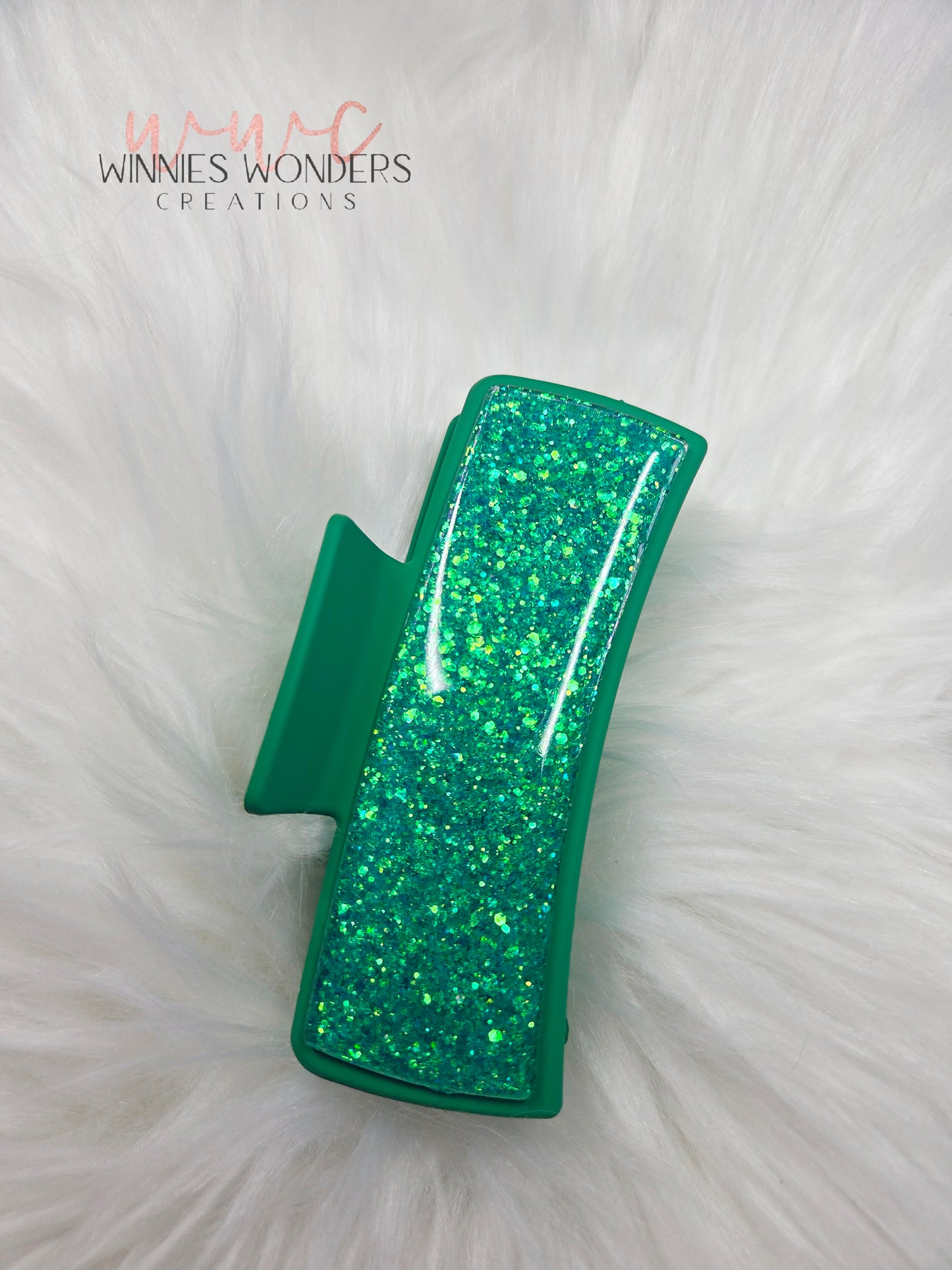 Green Glitter Hair Clip