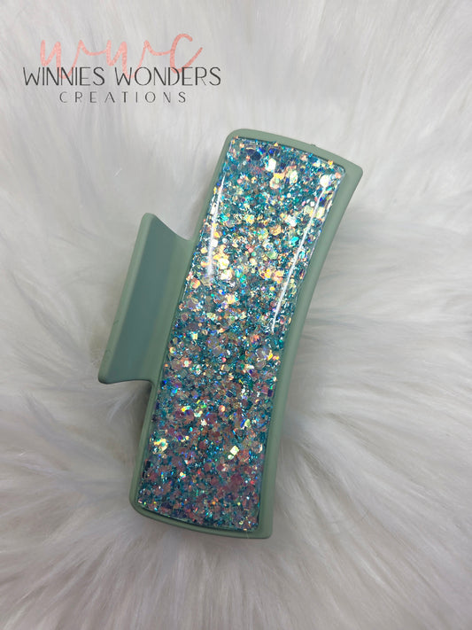 Green Glitter Hair Clip