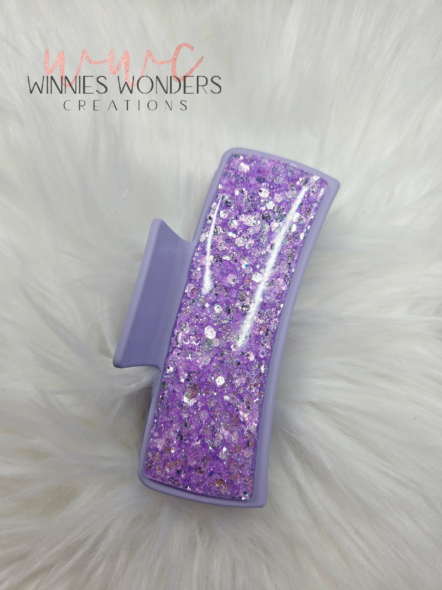 Purple Glitter Hair Clip
