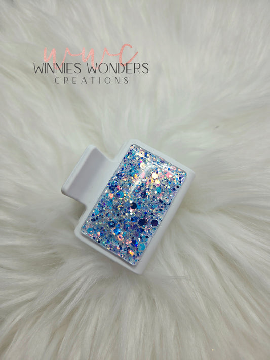 White Glitter Small Hair Clip