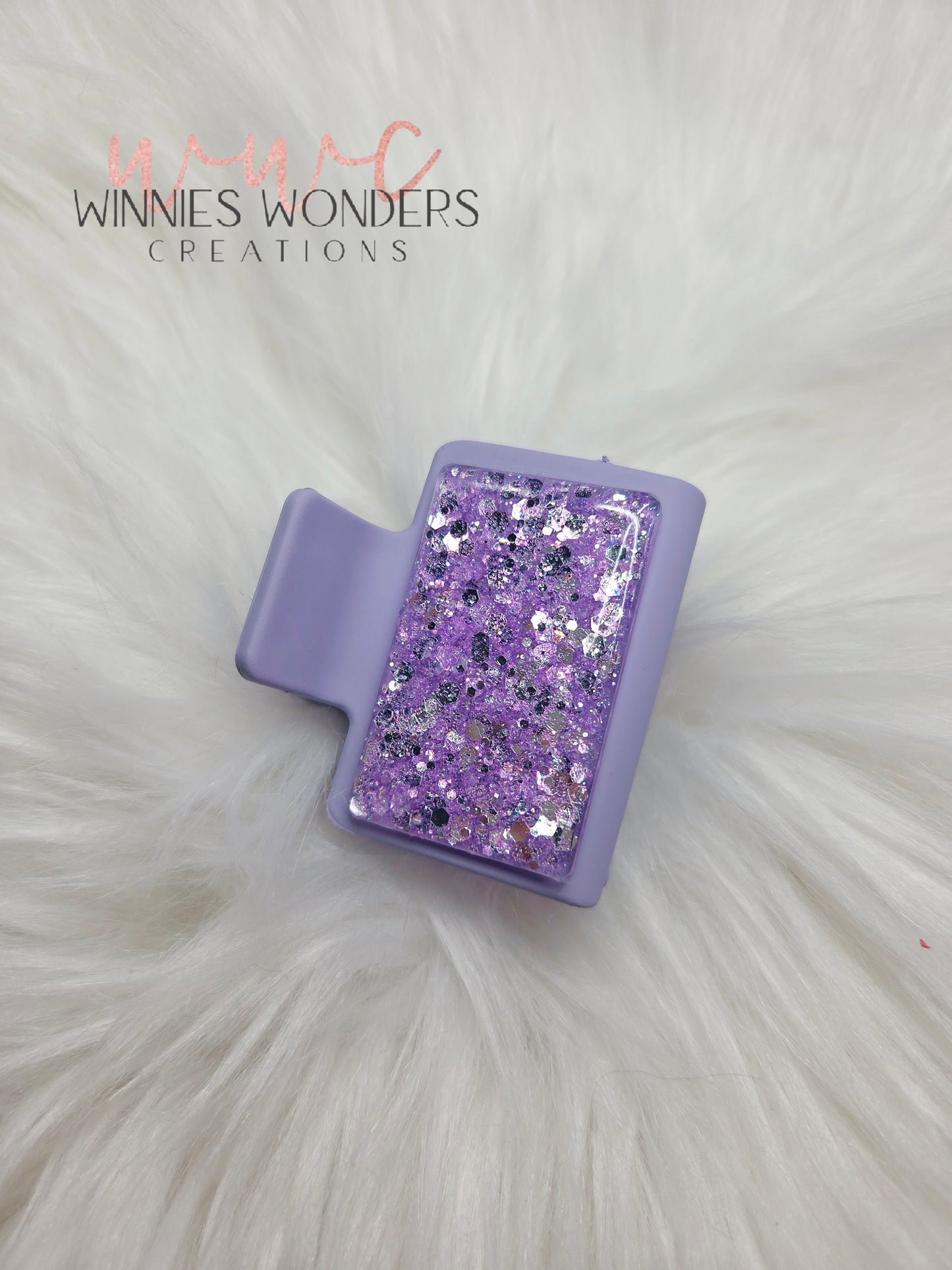 Purple Glitter Small Hair Clip