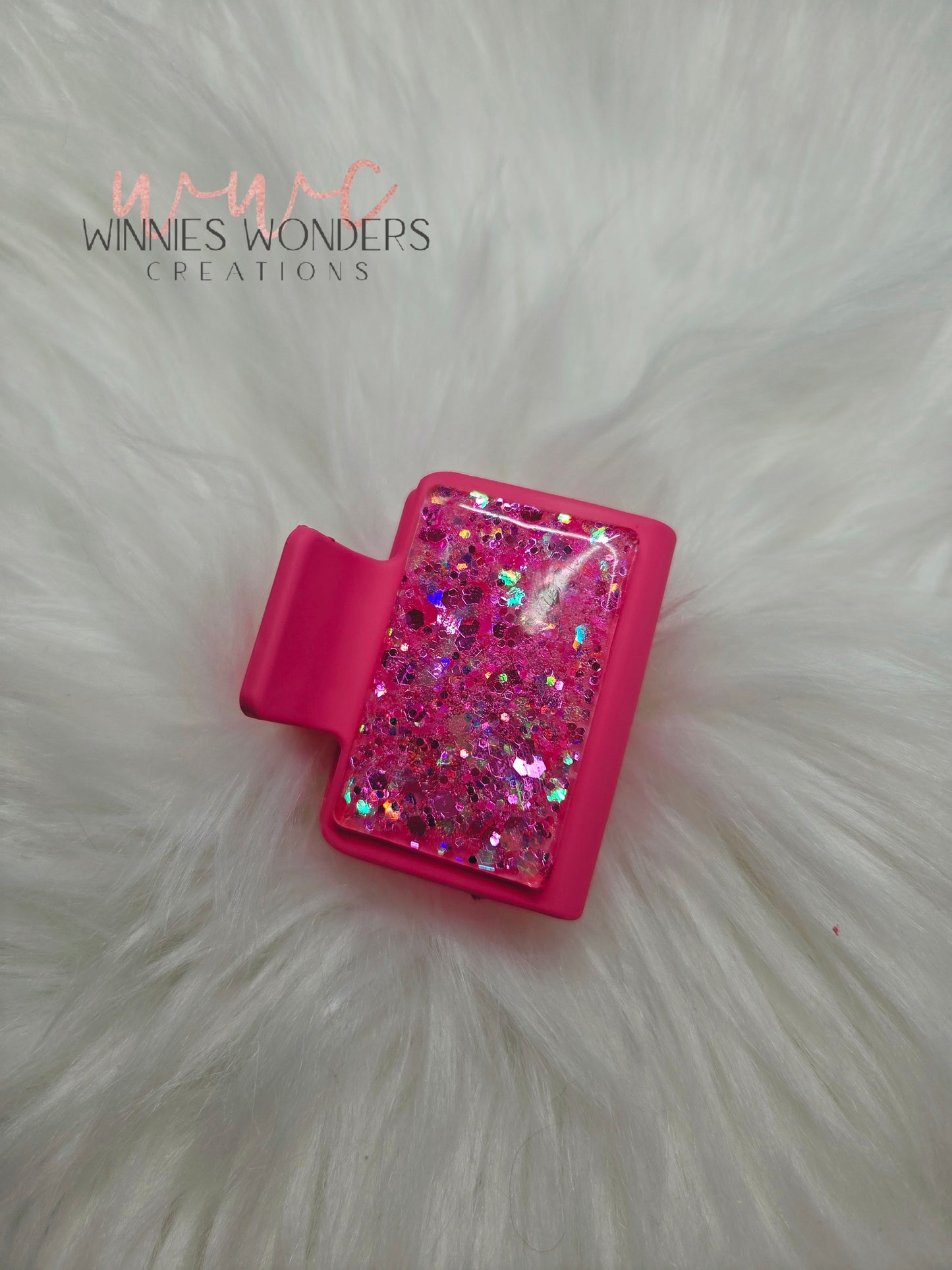 Pink Glitter Small Hair Clip